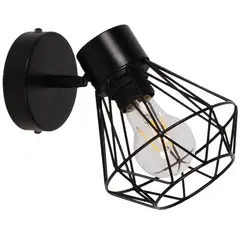 Just Home Collection - Lámpara de Pared Interior Grades Negro 1 Luz E27