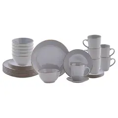 Just Home Collection - Juego de vajilla 30 piezas gris