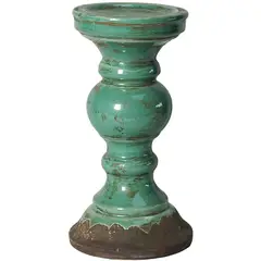 Homy - Candelabro Antiguo verde 14x25 cm.