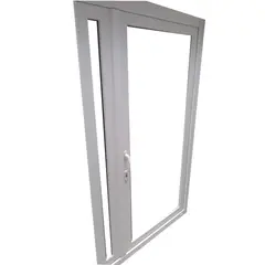 Holztek - Pta Abatible 1 hoja, S4500 Mco Bco, Cristal Simple, Vidrio Satinado 80-90/230-240