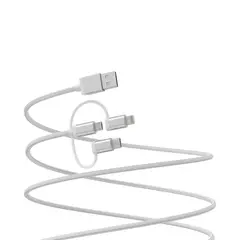 Dairu - Cable USB 3 en 1 Micro/Lightning/Type-C 3 Metros