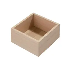Idesign - Caja cuadrada de madera 12.7 x 12.7 x 6.99 cm
