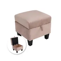 Just Home Collection - Taburete con almacenamiento café