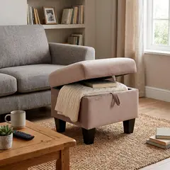 Just Home Collection - Taburete con almacenamiento café