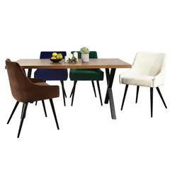 Just Home Collection - Set Comedor con 4 Sillas Tablo 160X90X75 cm