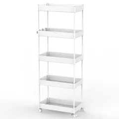 Just Home Collection - Carrito 5 niveles multiusos blanco