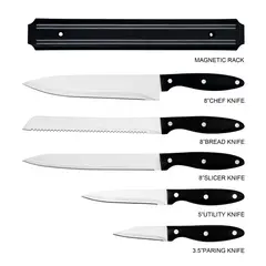 Just Home Collection - Cuchillo de Acero Negro 5