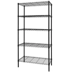 Just Home Collection - Estante de acero negro 5 niveles 90 x 180 x 35 cm