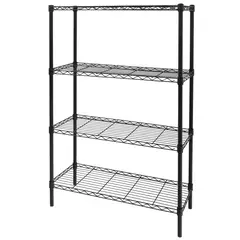 Just Home Collection - Estante metálico 4 niveles negro