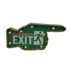 Just Home Collection - Letrero Led Exit Flecha Verde