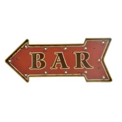 Just Home Collection - Letrero Led Flecha Bar