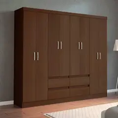 Casa Bonita - Ropero 8 puertas 4 cajones Nogal