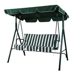 Just Home Collection - Sillón Columpio 3 personas Rayas Verde