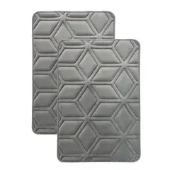 Just Home Collection - Set de 2 Tapetes de Baño Diamon Gris 40 x 60 cm