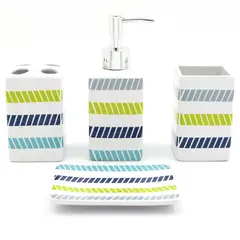 Just Home Collection - Set de Baño Rayas Multi 8 Piezas