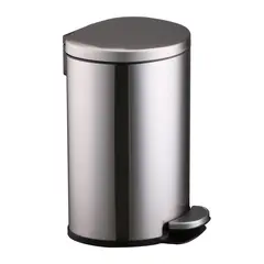 Just Home Collection - Bote de Basura Forma Metálico con Pedal de 11L Plata