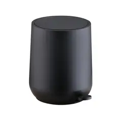 Just Home Collection - Bote de Basura Eggie Plástico con Pedal de 5L Negro
