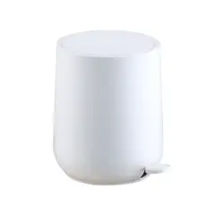 Just Home Collection - Bote de Basura Eggie Plástico con Pedal de 5L Blanco