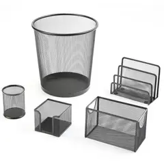 Just Home Collection - Set de oficina 5 piezas negro
