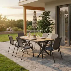 Just Home Collection - Juego de Comedor para Exterior Munich 6 Personas