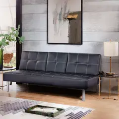 Just Home Collection - Futón 3 plazas negro Bonnie