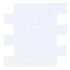 Holztek - Malla Autoadherible 3D Brick White 30.5 x 30.5 cm
