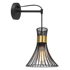 Just Home Collection - Lámpara de Pared Interior Cage Negra 1 Luz E27