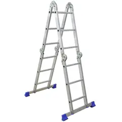 Karson - Escalera Articulada de Aluminio de 12 Peldaños 3.1 m hasta 150 kg