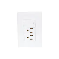 Igoto - Placa Armada 3 Modulos +Apagador y 2 Contactos, Blanco Lugano