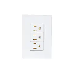 Igoto - Placa Armada 3 Modulos + 3 Contactos, Blanco Lugano
