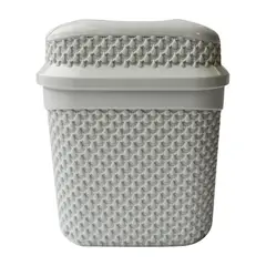 TOP CHOICE - Cesto de Basura con Tapa de 16 x 19 cm Gris