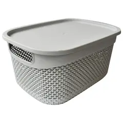 Top Choice - Canasta gris con tapa y asas