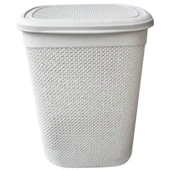 Top Choice - Cesto lavandería con tapa y asas gris