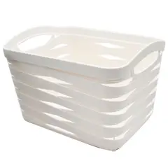 Top Choice - Cesta diseño banda 6.6 l blanco
