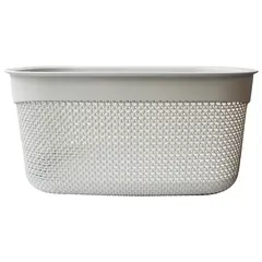 Top Choice - Canasta rectangular gris con asas