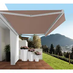 Win-Door - Toldo retráctil para exteriores de fácil armado de 3.95 x 2.5 m Beige