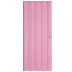 Hoggan - Puerta Plegable PVC para Closet Milano de 90 x 200 cm Rosa Pastel