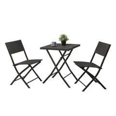 Just Home Collection - Juego de Balcón Plegable Cambridge 3 piezas