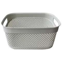 Top Choice - Canasta con asas gris multiusos 29 x 21 cm