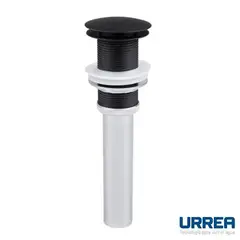 Urrea - Contra para Lavabo Tipo Push sin Rebosadero Negro Mate