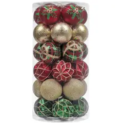 Dear Santa - Juego de 30 Esferas Navideñas Multicolor 6 cm