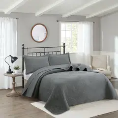 Just Home Collection - Colcha Super King Lisa Urbana Gris