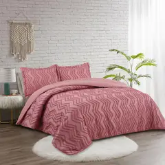 Just Home Collection - Colcha Individual Liso Rose Boho Rosa