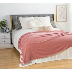 Just Home Collection - Frazada Boho Lisa de 130 x 160 cm Rosa