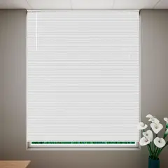 Just Home Collection - Persiana horizontal de PVC de 1.6 x 1.6 m Blanco