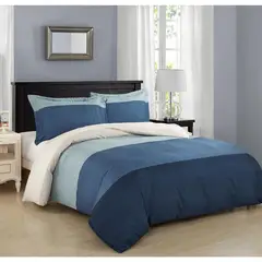 Just Home Collection - Funda Estilo Industrial para Edredón Individual Azul