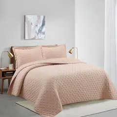 Just Home Collection - Colcha Individual Vintage Lisa Rosa