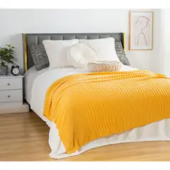 Just Home Collection - Frazada Vintage Golden de 130 x 160 cm Amarillo