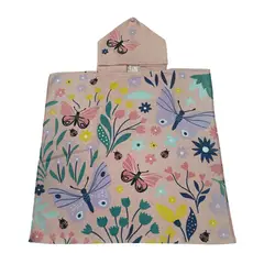 Just Home Collection - Toalla Infantil con Capucha Mariposas Rosa