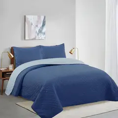 Casa Bonita - Colcha Individual Prom Bicolor Azul